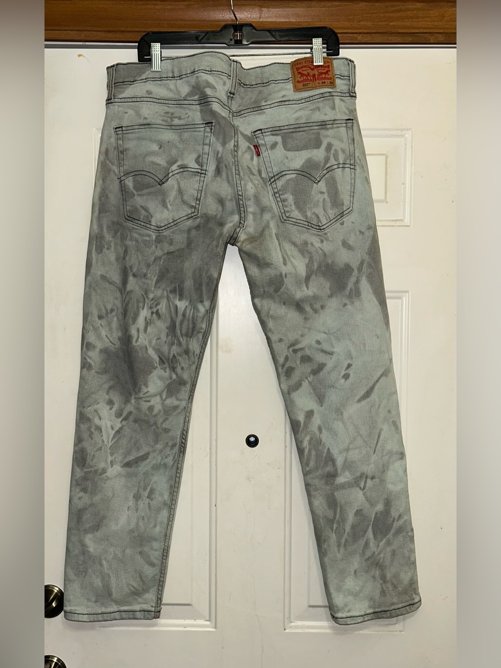 Levis 502 Mens Jeans Regular Fit Tapered Leg Gray Marbled 5-Pocket 36x30
